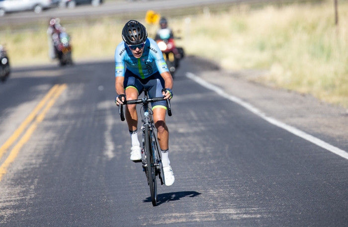 BridgeLane rider attacks the break to set up McCormick for the last KOM.