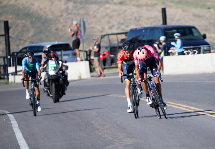 Lachlan attacks mulitple times up the climb but could not shake off McCormick.