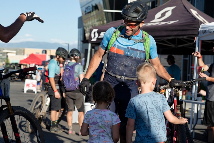 Greeting the family at the end of the 2019 Park City Point to Point. Photo by Jay Dash Photography