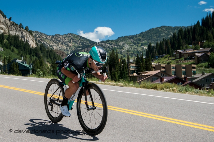 Tucked in tight going fast. Prologue at Snowbird, 2019 LHM Tour of Utah (Photo by Dave Richards, daverphoto.com)