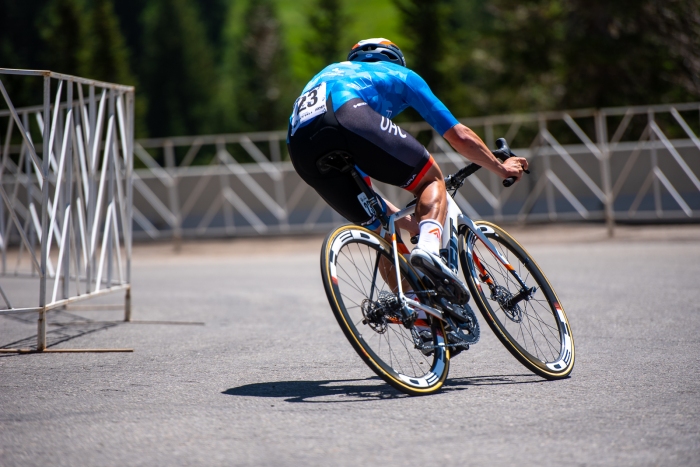 Ty Magner (Rally UHC Cycling) during the Prologue time trial. 2019 Tour of Utah. Photo by Steven L. Sheffield