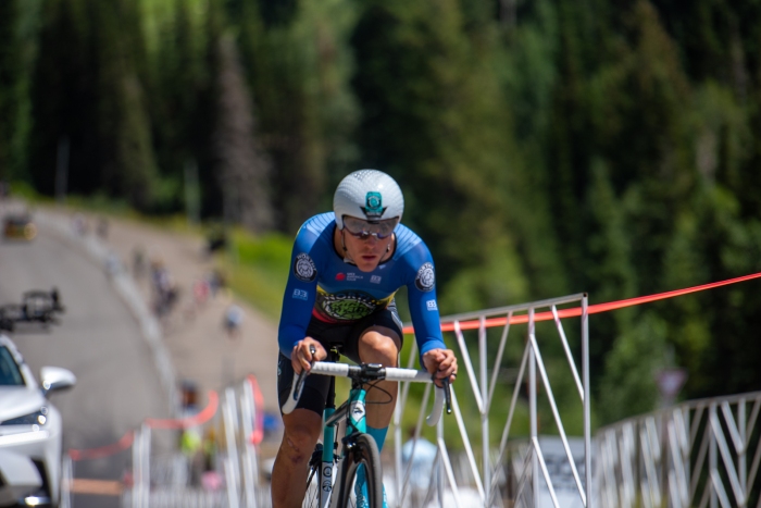 Sergei Tvetcov (Worthy Pro Cycling) during the Prologue time trial. 2019 Tour of Utah. Photo by Steven L. Sheffield