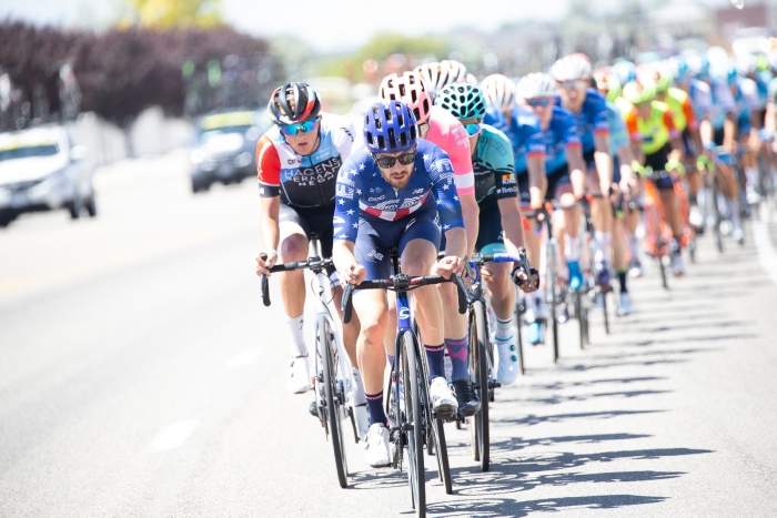 Alex Howes (EF Education First) leading the peloton. Stage 2, 2019 Tour of Utah. Photo by Cathy Fegan-Kim