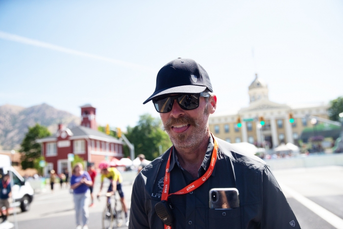 Technical Direct Dave Harward before Stage 2, 2019 Tour of Utah. Photo by Cathy Fegan-Kim