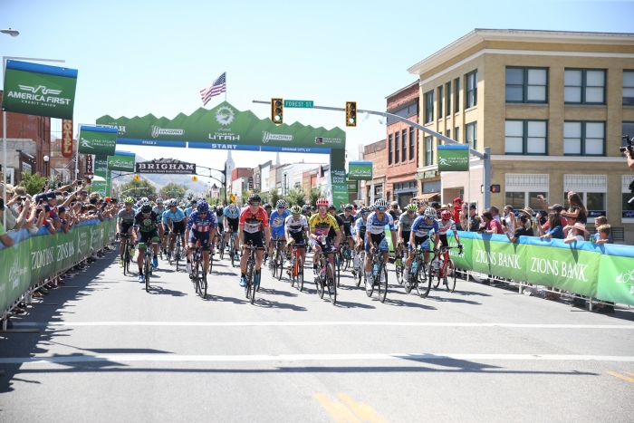 And they're off! Stage 2, 2019 Tour of Utah. Photo by Cathy Fegan-Kim