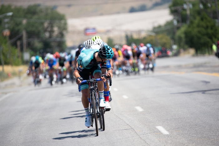 How much of a gap do we have? Stage 2, 2019 Tour of Utah. Photo by Cathy Fegan-Kim