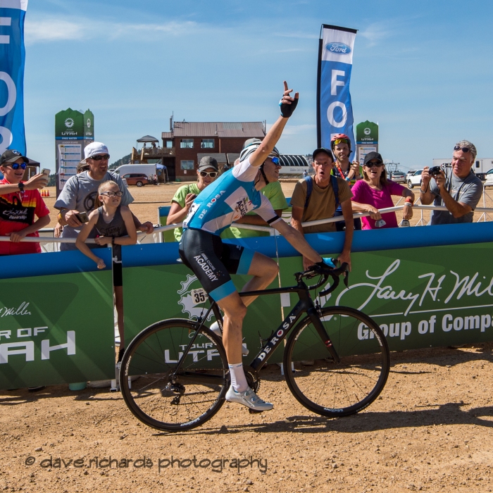 VICTORY! Stage 2 - Brigham City to Powder Mountain Resort, 2019 LHM Tour of Utah (Photo by Dave Richards, daverphoto.com)