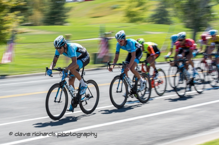 The pace quickens as the pack tries to close the gap to the breakaway. Stage 3 - Antelope Island State Park to North Salt Lake City, 2019 LHM Tour of Utah (Photo by Dave Richards, daverphoto.com)