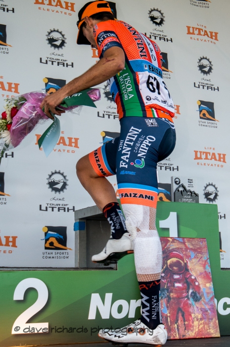 These guys are so tought. Two days ago he was a mess of blood and bandages. Today he fights on to win Stage 4 - Salt Lake City Circuit Race, 2019 LHM Tour of Utah (Photo by Dave Richards, daverphoto.com)