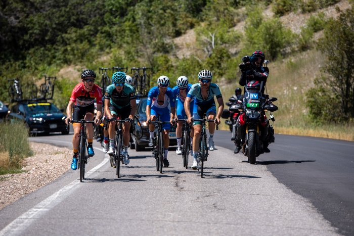 The early break on North Ogden Divide, Stage 2, 2019 Tour of Utah. Photo by Steven L. Sheffield