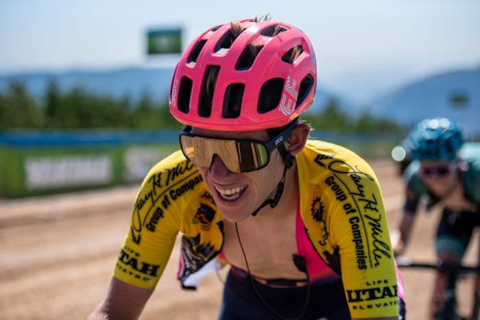 Even with the sunglasses, the strain & pain that Lawson Craddock is feeling is written on his face. Stage 2, 2019 Tour of Utah. Photo by Steven L. Sheffield