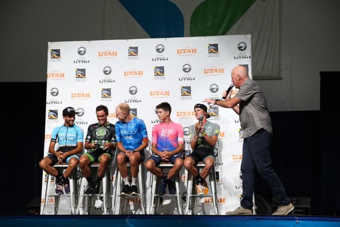 Dave Towle moderates the Rider Panel after the Team Presentation.