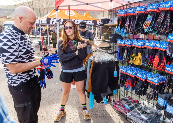 Handup gloves booth at the 2022 Hurricane MTB Festival. Photo by John Shafer, Photo-John.net