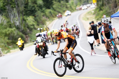 The road steepens in Stage 6 of the 2016 Tour of Utah, photo by Cathy Fegan-Kim, cottonsoxphotography.com