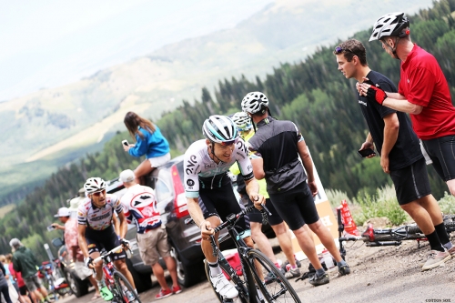 The top of Guardsman Pass in Stage 6 of the 2016 Tour of Utah, photo by Cathy Fegan-Kim, cottonsoxphotography.com