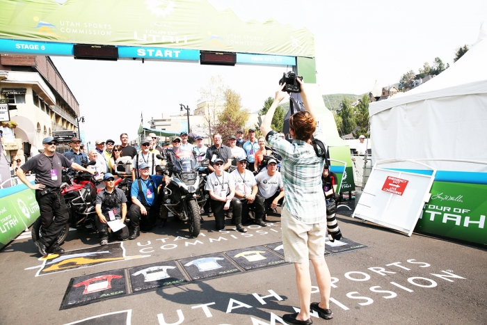 Motor group photo…2018 Tour of Utah Stage 6, August 12, 2018, Park City, Utah. Photo by Cathy Fegan-Kim, cottonsoxphotography.net