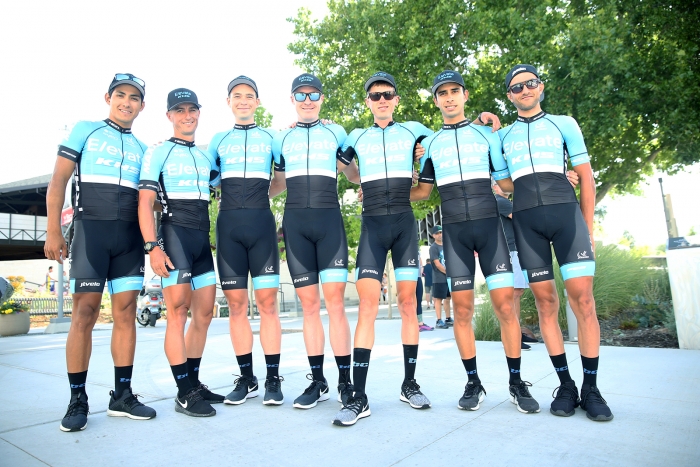 Elevate-KHS Pro Cycling. 2018 Tour of Utah Team Presentation, August 4, 2018, Cedar City, Utah. Photo by Cathy Fegan-Kim, cottonsoxphotography.net