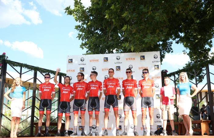 Trek-Segafredo. 2018 Tour of Utah Team Presentation, August 4, 2018, Cedar City, Utah. Photo by Cathy Fegan-Kim, cottonsoxphotography.net