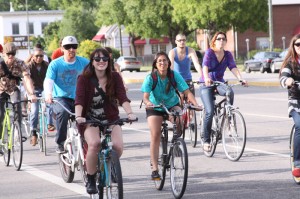 Riders enjoying the afternoon on the May 25, 2012 Critical Mass.