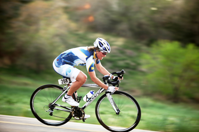 Laura Patten Racing her Bicycle