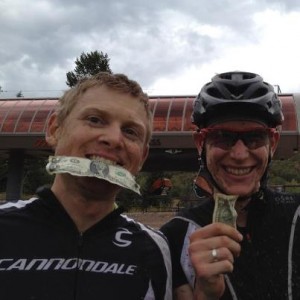 Ben Sonntag and Alex GrRant with our dollar bills complimentary of Gilly aka Slyfox