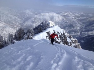 Dave Stockham skinning to the top of Kessler Peak