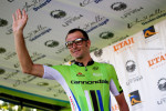 Ivan Basso (Cannondale) one of the three Grand Tour winners at this year's Tour of Utah waves to the crowd. Photo by Cottonsoxphotography.com