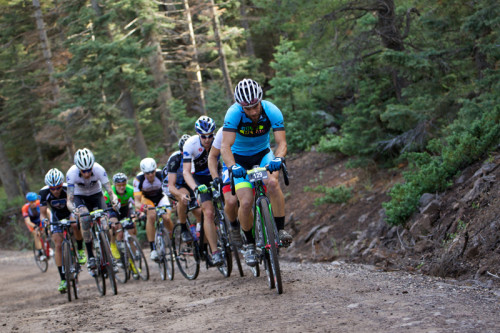 The “Crusher” features unrelenting dirt climbs that reach dizzying altitudes. This is the men's climb from the 2014 Crusher in the Tushar. Photo by Catherine Fegan Kim/Cotton Sox Photography.