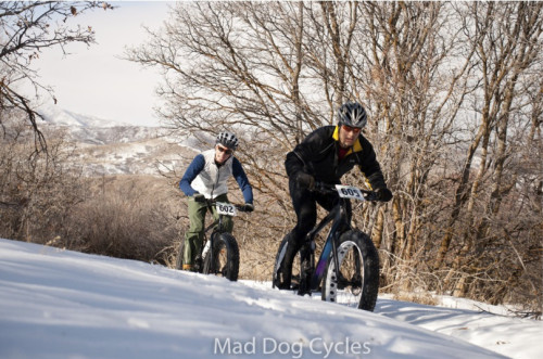 Racing Frosty the Fat Bike Race Series in Utah. Photo courtesy Mad Dog Cycles.