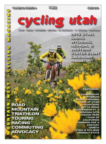 Cover Photo: Kim Osborn and Matt Wilson, on a wet spring ride, near the mouth of Little Cottonwood Canyon in Cottonwood Heights, Utah. Photo credit: John Shafer. See more of his work at Photo-John.net