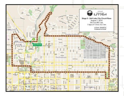 Map - Stage 5 - 2015 Tour of Utah - Salt Lake City Downtown Circuit