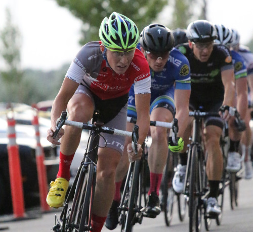 Cortlan Brown on his way to winning the 2014 Station park Criterium. Photo by Dave Iltis