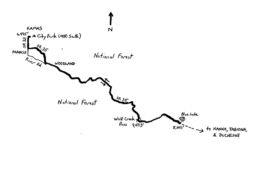 The Wolf Creek Pass Challenge is 51.8 mile ride from Kamas, Utah to Blue Lake.