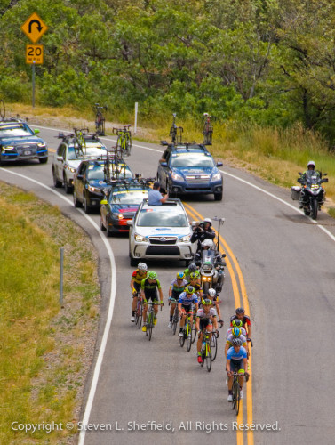 The break on Big Mountain in Stage 6 of the 2015 Tour of Utah. Photo by Steven Sheffield