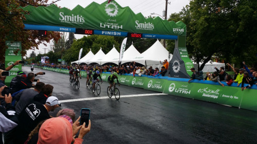 5 Man Break at the end of stage 1 of the 2015 Tour of Utah. Photo by Mark Deterline