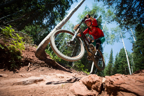 Amanda Cordell is ready to shred the Scott Enduro Cup at the Canyons on August 15, 2015. Photo by Mike Schirf.