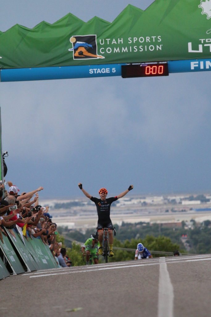 Mike Woods takes stage 5 of the 2015 Tour of Utah. Photo by Dave Iltis