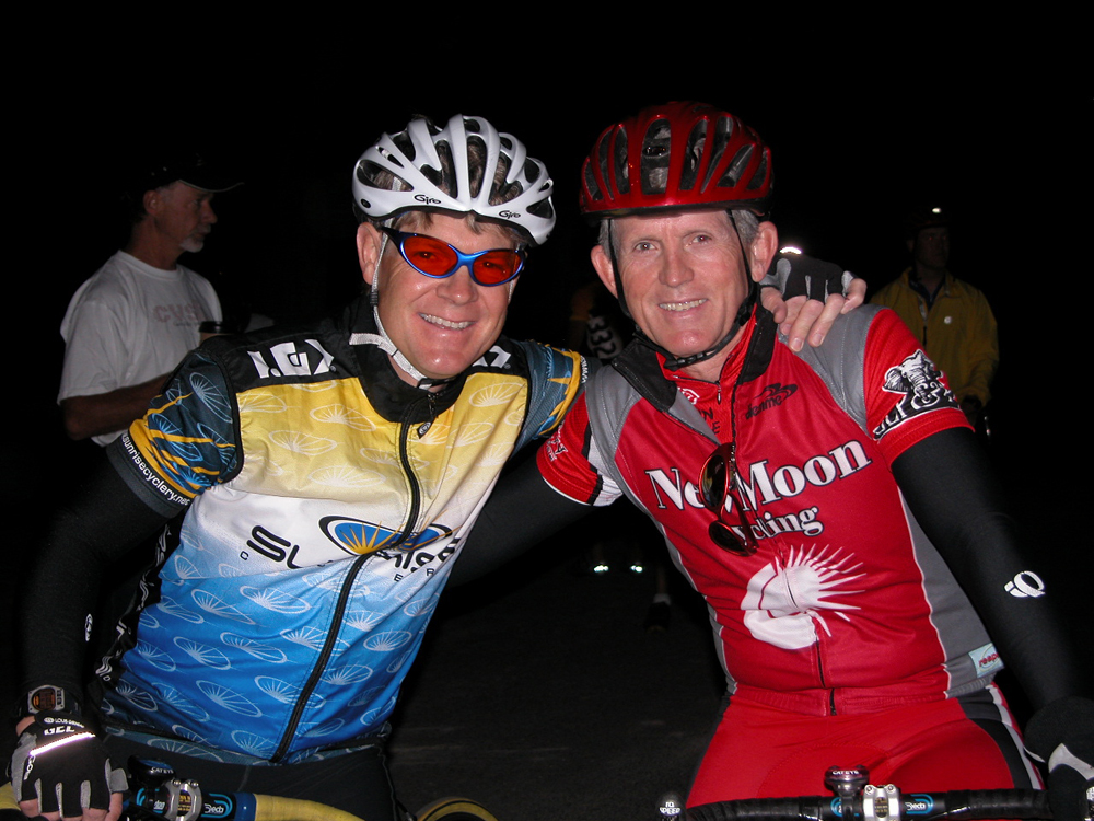 David Bern and David Ward at the start of the 2004 Lotoja. 