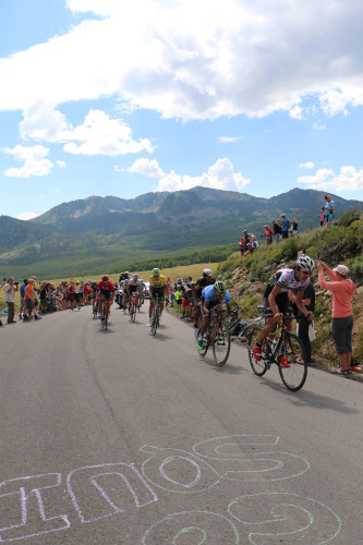 Today, the Tour of Utah announced the host cities for the 2016 edition. The 2015 Tour of Utah was won by Joe Dombrowski (yellow jersey). The lead group crests Empire Pass. Photo by Dave Iltis