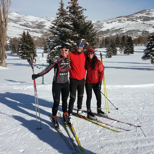 Mark Deterline last season at Mt Dell giving a semi-private lesson to pro mountain bike racer Erica Tingey and best-selling author / founder at Whole9, Melissa Hartwig.