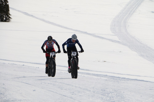 Jason Sager on his way to winning the 2015 edition of Fat Bike Nationals in the singlespeed category at Powder Mountain. The 2016 event will be on February 27, 2016 again at Powder Mountain in Ogden, Utah. Photo by Dave Iltis