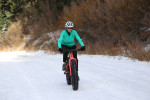 There are plenty of fun places to ride your fat bike. Tara McKee on trail.