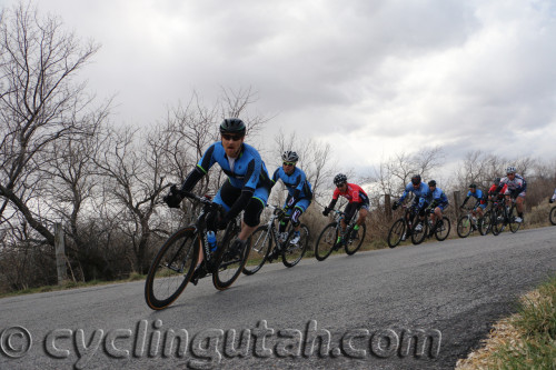 Andrew Love (Zone 5 Racing) won the masters flite at the Rocky Mountain Raceways Criterium, March 12, 2016. Photo by Dave Iltis/Cycling Utah.