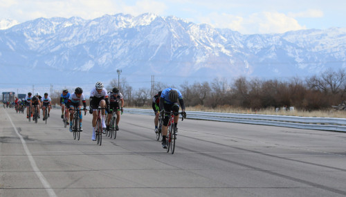 John Rech wins the C flite at the Rocky Mountain Raceways Criterium, March 12, 2016. Photo by Dave Iltis/Cycling Utah.