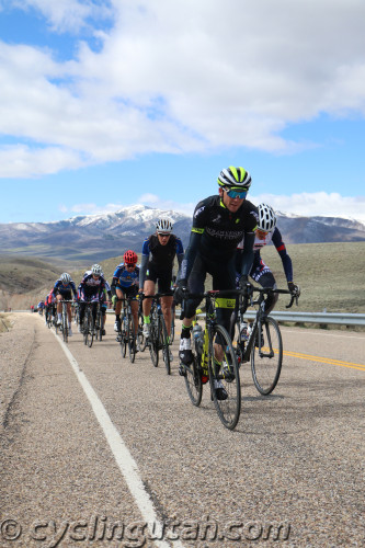 Rob Squire at the front of the strung out Pro/1/2 men's field in the 2016 East Canyon Echo Road Race on April 16, 2016. Photo by Dave Iltis