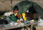 Robert Brigance enjoying breakfast in Manti, Utah on Highway 89