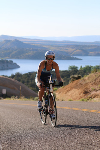 Sage Maaranen won the women's Olympic open category at the 2016 DinoTri in Vernal, Utah. Photo by Dave Iltis