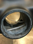 Cable liners shown in the bottom bracket shell. Photo by Tom Jow