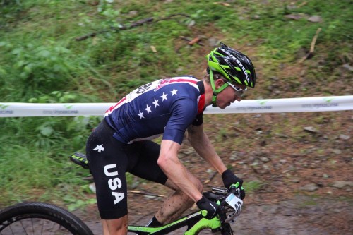 Keegan Swenson in the 2016 World Championships in the Team Relay. Photo by Rachel Anders