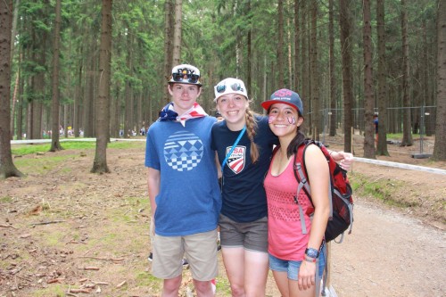 The Cheering Team. Photo by Rachel Anders at the MTB Worlds 2016 in the Czech Republic.